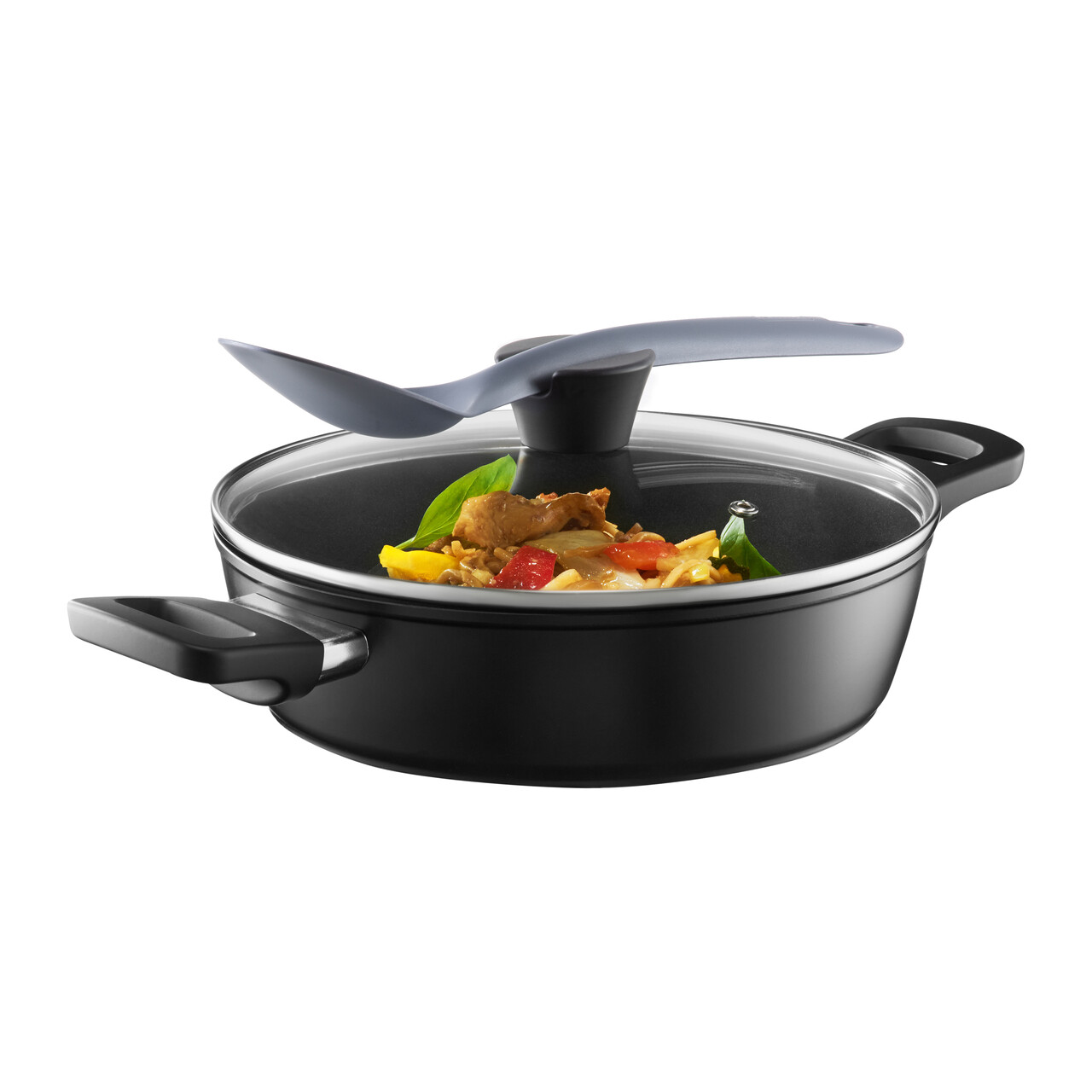 Tigaie adanca cu capac Alto, Ambition, 30 cm, aluminiu, negru - imagine 5